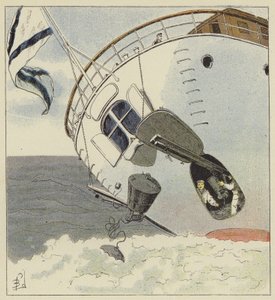 Układanie min podwodnych autorstwa after Louis Charles Bombled