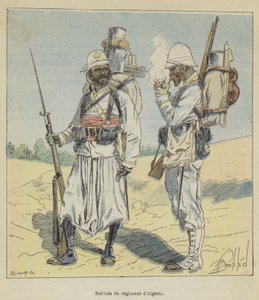 Żołnierze pułku algierskiego autorstwa after Louis Charles Bombled