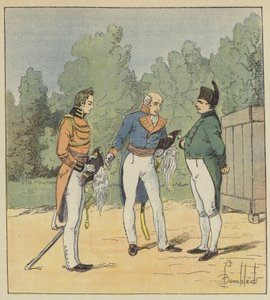 Angielski kapitan przedstawia porucznika Napoleonowi autorstwa after Louis Charles Bombled