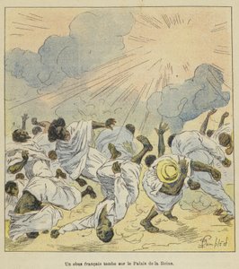 Francuski pocisk spada na Pałac Królowej autorstwa after Louis Charles Bombled