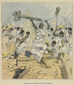 Naruszenie grobów na cmentarzu angielskim autorstwa after Louis Charles Bombled