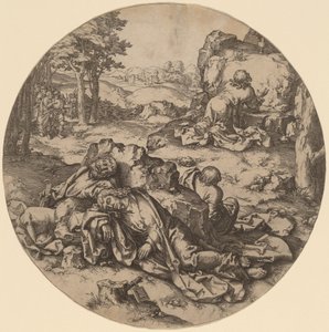 Chrystus na Górze Oliwnej autorstwa after Lucas van Leyden