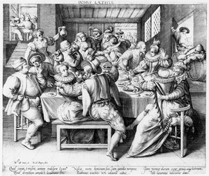 Święto, c.1600 (rycina Nicolaes de Bruyn) autorstwa after Maarten de Vos