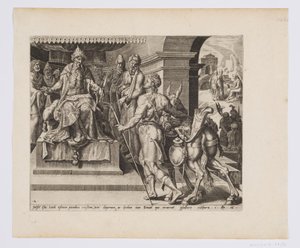 Dawid przynosząc Saulowi dary od ojca autorstwa after Maarten van Heemskerck
