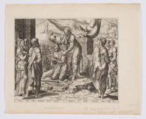 Samuel namaszczenie Dawida autorstwa after Maarten van Heemskerck