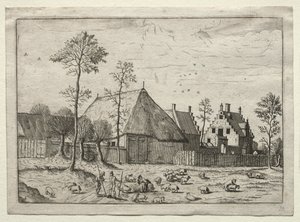 Widok wiosek w Brabancji i Campine: Pasterze ze stadem autorstwa after Master of the Small Landscapes