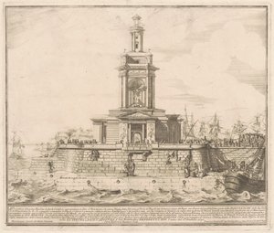 Prima Macchina dla Chin z 1750 r.: Nowe molo w Neapolu autorstwa after Michelangelo Specchi Jérôme Charles Bellicard