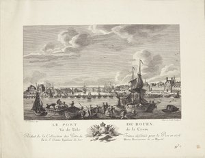 Port w Rouen (Le port de Rouen) autorstwa after Nicolas Marie Ozanne