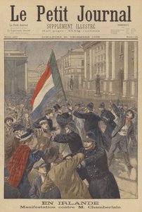 Demonstracja w Irlandii przeciwko Josephowi Chamberlainowi autorstwa after Oswaldo Tofani