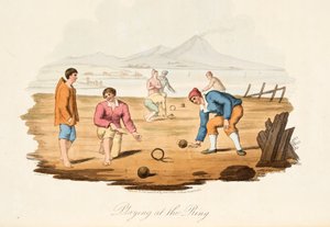 Playing at the Ring, z włoskiej scenerii, reprezentujący maniery, zwyczaje i zabawy różnych stanów Włoch, wyd. 1806 (grawerowanie ręcznie kolorowane)