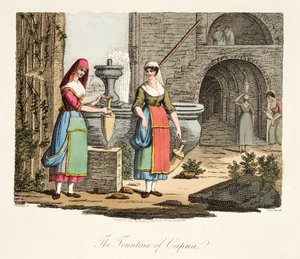 Fontanna Kapui, z włoskiej scenerii, przedstawiająca maniery, zwyczaje i zabawy różnych stanów Włoch, wyd. 1806 (grawerowanie ręcznie kolorowane)