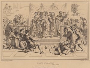 Śmierć Ananiasza, Dzieje Apostolskie autorstwa after Raphael