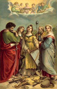 Św. Cecylia (chromolitho) autorstwa after Raphael