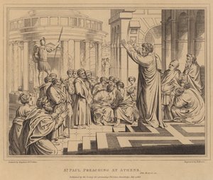 Św. Paweł głosił w Atenach, Dzieje Apostolskie autorstwa after Raphael