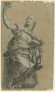 Sybilla Kumejska z fresku Rafaela w St. Maria della Pace autorstwa after Raphael
