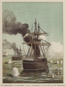 Bombardowanie Aleksandrii, HMS Alexandra w środku bitwy