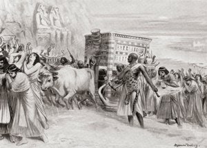 Procesja pogrzebowa za panowania dynastii XIA, starożytny Egipt, z Historii Narodów Hutchinsona, wyd. 1915