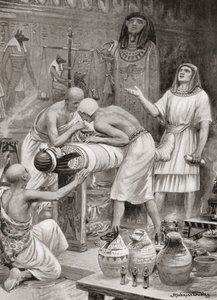 Balsamowanie ciała w starożytnym Egipcie, z Historii Narodów Hutchinsonów, wyd. 1915