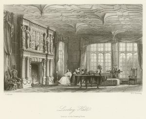Loseley Hall, wnętrze salonu autorstwa after Thomas Allom