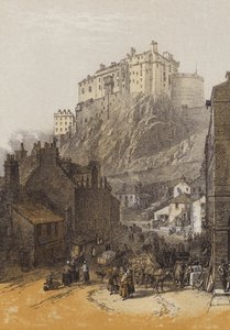 Zamek w Edynburgu, od Grassmarket (chromolitho)