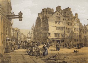 Główna ulica z Head of West Bow, Lawnmarket (chromolitho)
