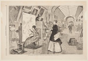 "Sztuka - Studenci i Kopiści w Galerii Louvre, Paryż"