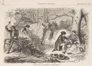 Boże Narodzenie – Zbieranie Evergreens autorstwa Winslow Homer