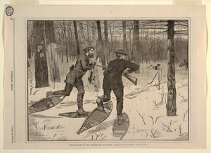 Polowanie na jelenie w Adirondacks zimą, z każdej soboty, 21 stycznia 1871, s. 57 autorstwa Winslow Homer