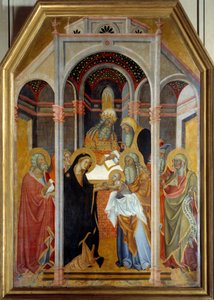 Prezentacja w świątyni Malowidło na drewnie Bartolo di Fredi (1330-1410) XIV-wieczne słońce. 1,9x1,25 m² autorstwa also Manfredi de Battilori Bartolo di Fredi