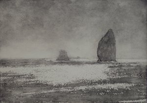 Trójca Święta, 2017, akwatinta i malowanie rąk na papierze autorstwa angus hampel
