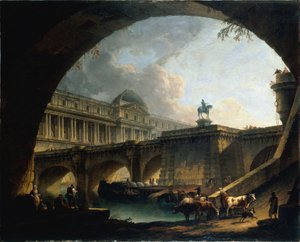 Francuski: Caprice architectural : un palais inspé du Louvre et le Pont-Neuf s