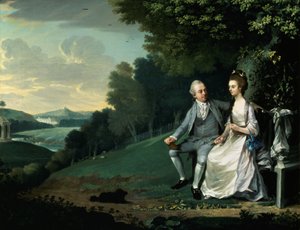 Portret pary, o której mówi się, że to Sir Francis i Lady Dashwood w Wycombe Park autorstwa anonymous 
