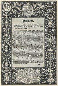 Granica z białą linią z dwoma kartuszami: „Satyr ofiarujący barana” i „Wybór Herkulesa” autorstwa attributed to Benedetto Bordon