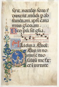 Kartka z Graduału: Inicjał (D) z Janem Chrzcicielem autorstwa attributed to Francesco d
