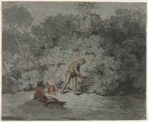 Zbieracz gałązek (recto) autorstwa attributed to Francisque Millet
