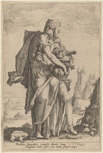 Chciwość autorstwa attributed to Jacob Matham, after Hendrik Goltzius