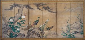 Ptaki i Kwiaty autorstwa attributed to Kano Mitsunobu