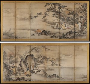 Cztery Osiągnięcia autorstwa attributed to Kano Shōei