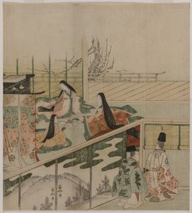 Panie dworskie robiące lalki autorstwa attributed to Kubo Shunman