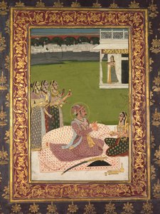 Portret Maharadży Savant Singh z małżonką, Bani Thani autorstwa attributed to Nihal Chand