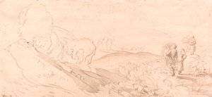 Szkic krajobrazu autorstwa attributed to Samuel Palmer