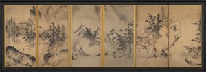 Zimowy i wiosenny krajobraz autorstwa attributed to Tenshō Shūbun
