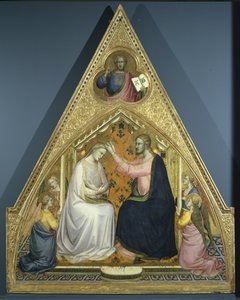 Koronacja Dziewicy (tempera i złoty płatek na desce) autorstwa c.1370 1425 Lorenzo Monaco