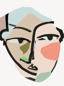 Nowoczesny portret abstrakcyjny autorstwa cartissi