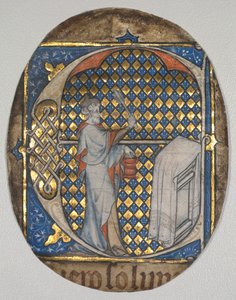 Fragment Biblii Mównicy: Początkowe E[t fecit Josias] z Jozjaszem Aspersingiem Ołtarza autorstwa circle of Master Honoré