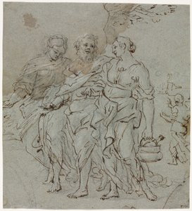 Lot i jego córki (rekto) autorstwa circle of Pietro da Cortona