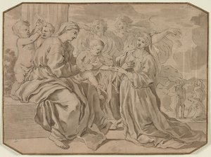 Mistyczne małżeństwo św. Katarzyny autorstwa copy after Nicolas Poussin