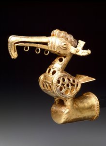 Zwieńczenie w kształcie ptaka, ok. 500-1500 (złoty) autorstwa culture Zenú