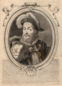 Portret Franciszka I (1494 - 1547), Króla Francji - Franciszek I, Król Francji - grawer z 