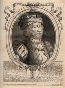 Portret Cariberta, króla Franków (561-567) - Caribert lub Charibert (zm.567) King of the Franks - grawer z 